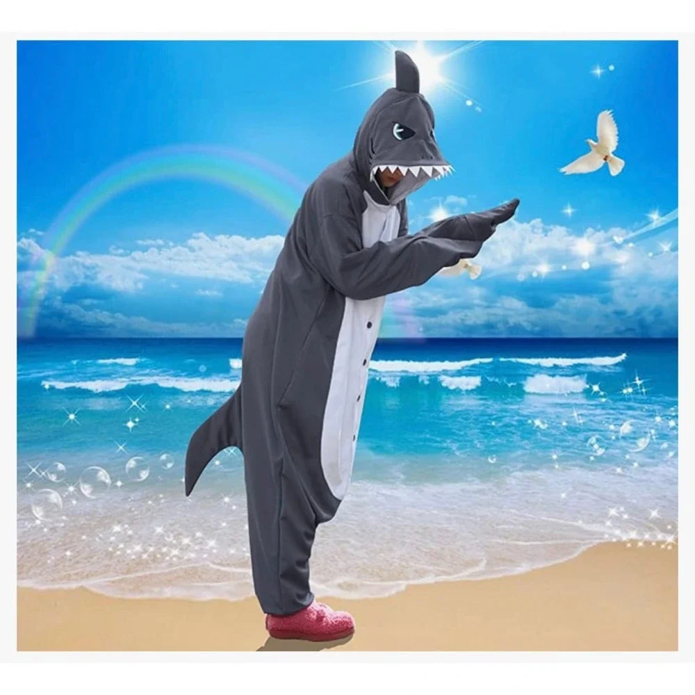 Animal Cosplay Costume Shark Adult Pajamas Size XS